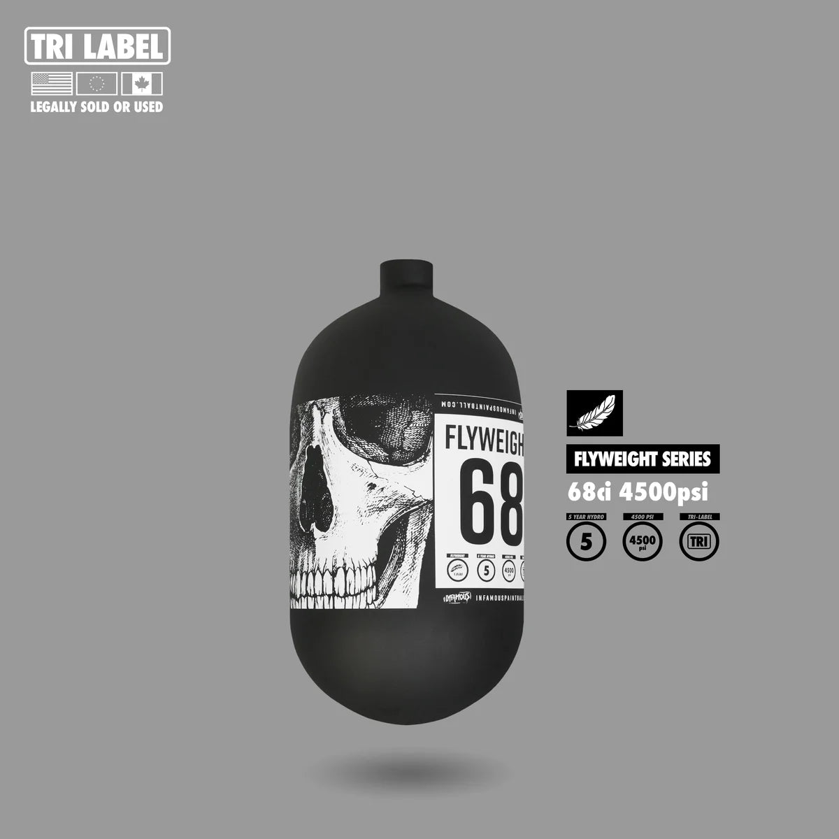 NEW Infamous Flyweight 68 Bottle - Savage Skull